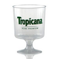 8 oz Clear Fluted Plastic Footed Wine Cup